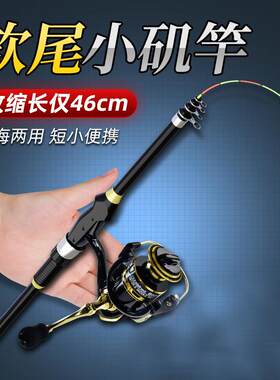 软尾小矶竿伸缩筏竿超轻伐竿威海全套海杆抛竿岸抛矶钓竿阀杆套装