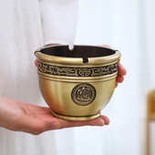 黄铜烟灰缸家用室内客厅茶几办公室复古中式 摆件礼品 烟缸创意个性