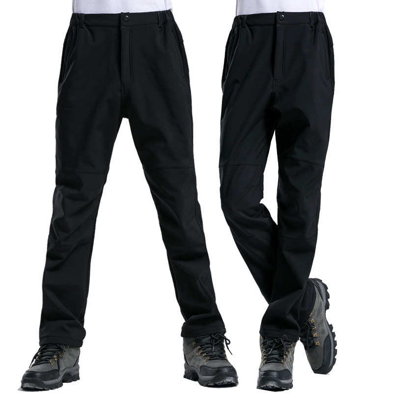 厂家直销秋冬户外软壳裤男防风防水冲锋裤女复合摇粒绒登山滑雪裤