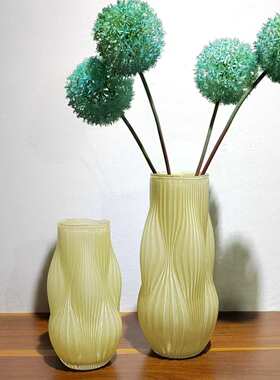 轻奢现代中古风玻璃花瓶家居桌面插花摆件样板间电视柜装饰摆件