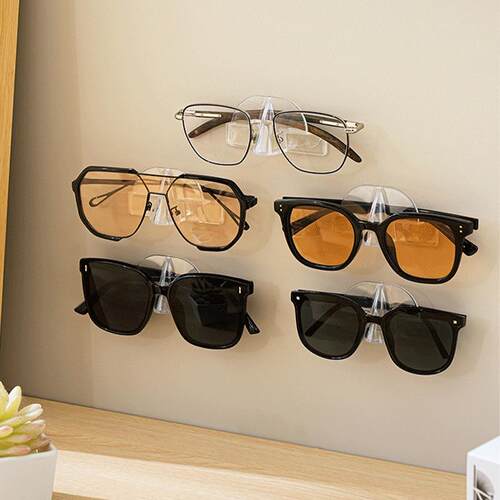 Transparent Eyeglass Storage Rack, Bathroom or Bedside Wall-