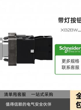 XB2BW34M1C平头平头带灯按钮开关 红色 常开复位1NO/XB2BW34B1C