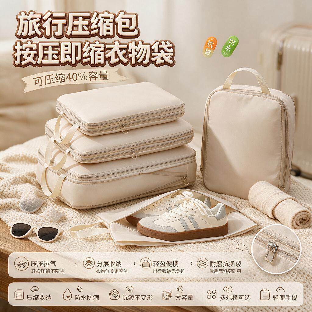 旅行出行收纳袋行李箱衣服内衣整理包衣物压缩袋旅游衣物分装袋出