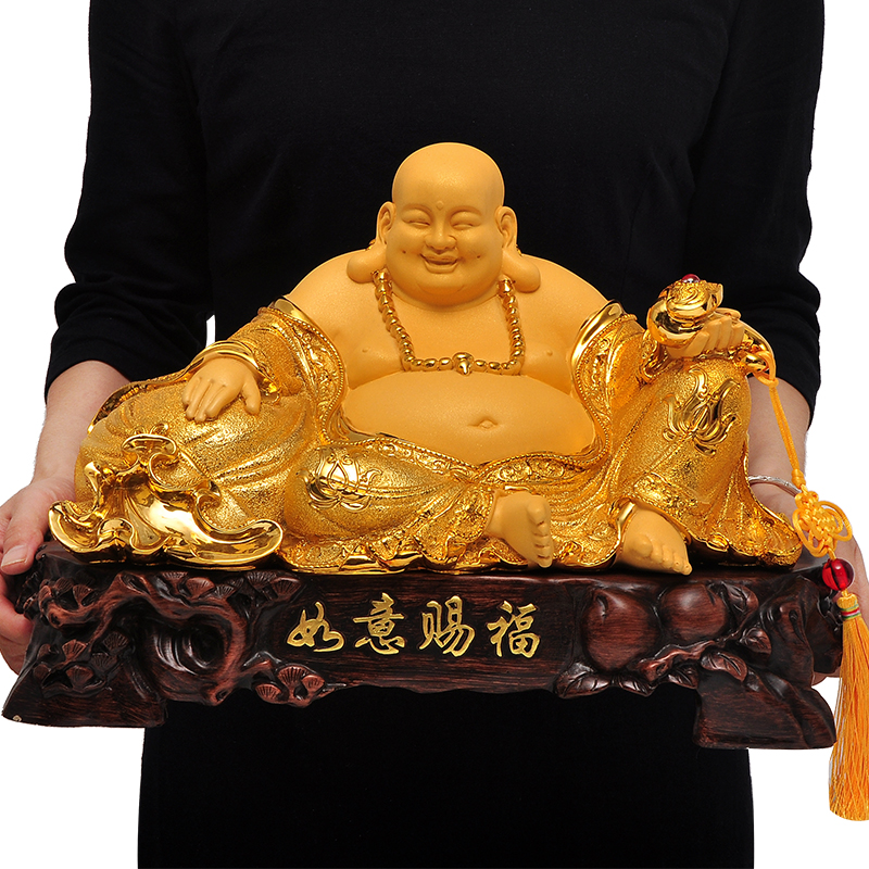 如意赐福弥勒佛摆件佛像供奉家用客厅玄关装饰品大号笑佛家居摆设