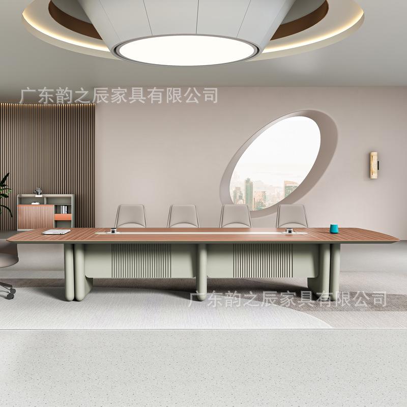 会议桌椅组合简约现代轻奢会议室桌烤漆洽谈长桌条桌商用办公优选