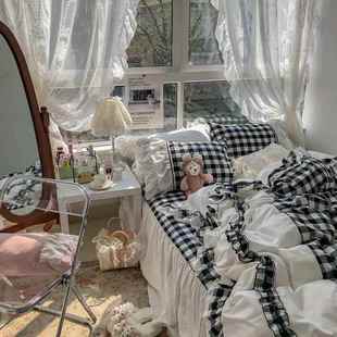 新款 1.8 恋可床爱主风少女心优全棉水洗棉四件套被套裙床上1.5公