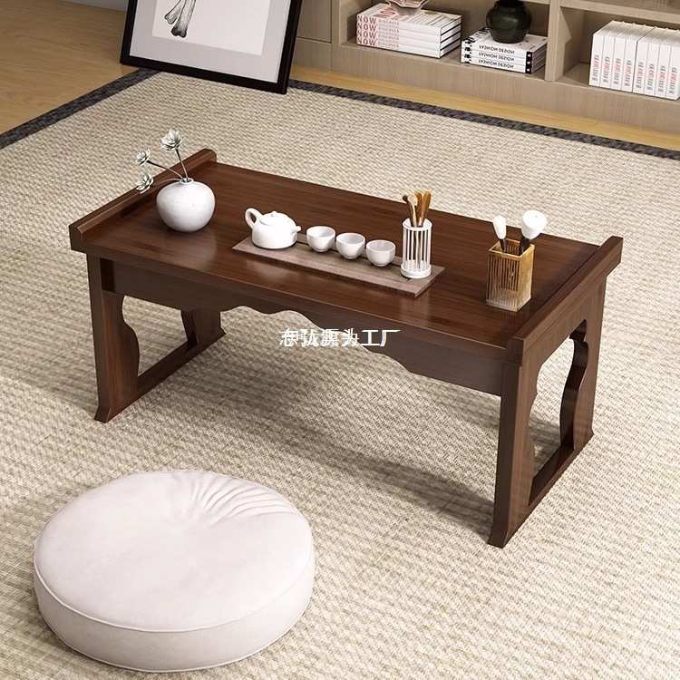 可折叠茶几客厅家用实木小桌子简易中式飘窗茶桌卧室学习矮桌炕桌