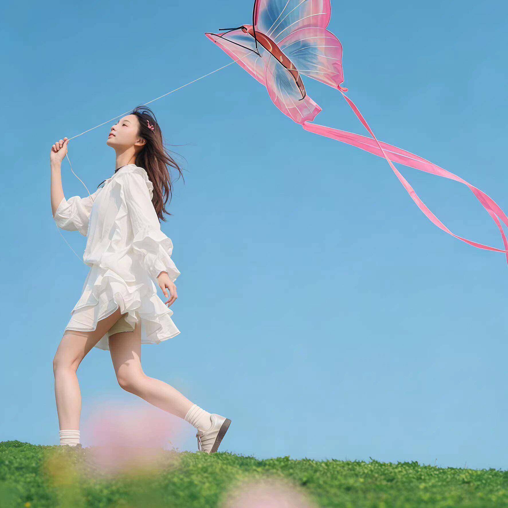 蝴蝶风筝大人专用微风易飞春游野餐超长飘带高颜值风筝拍照道具新