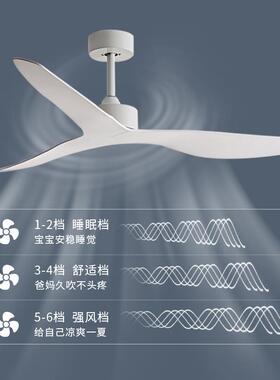 大风407力吊扇客业厅厅家用简约复古风工扇静音餐变频商用无灯电