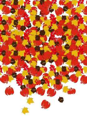 感恩节枫叶纸屑南瓜纸片100pc套装成品秋天丰收抛撒纸屑亮片