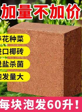 甜沃大块椰砖营养土种菜椰糠土9斤脱盐粗椰壳椰土养花通用型