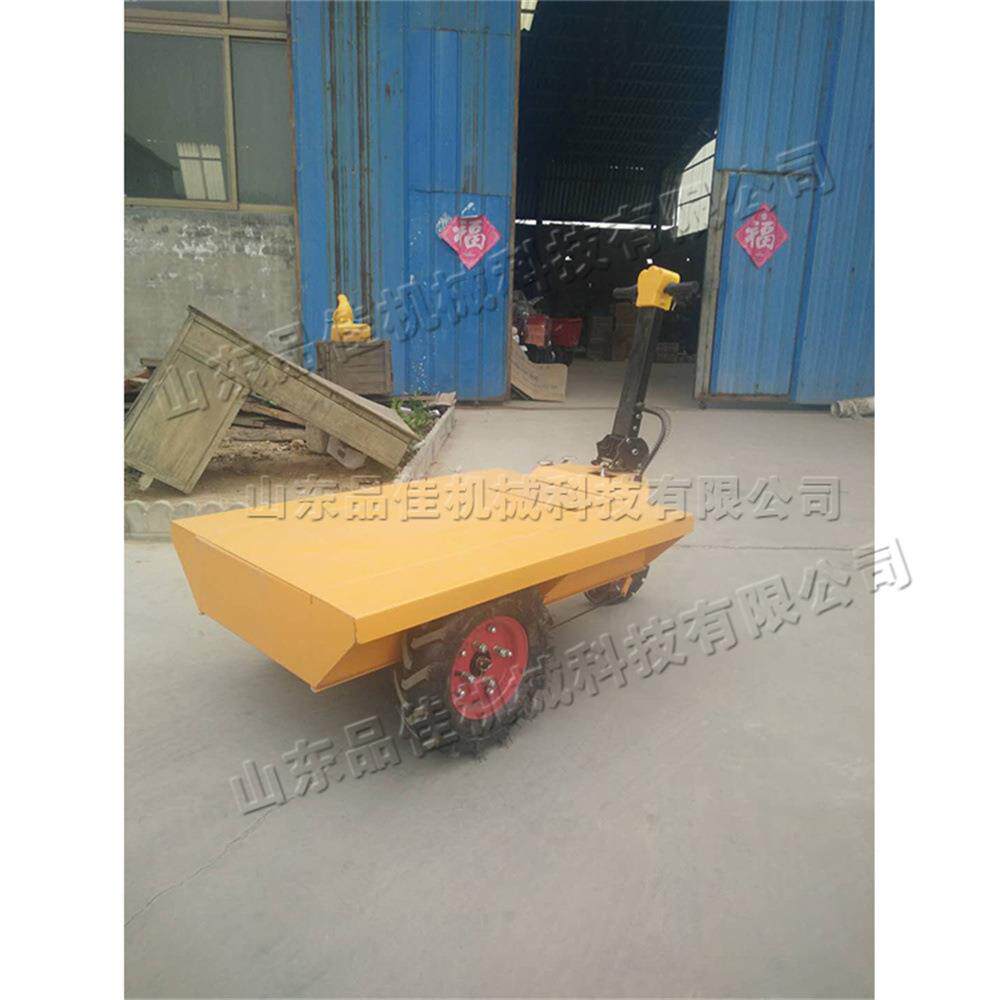 小型电动手推式平板车 三轮搬运拉砖车 建筑工地水泥装卸工具车