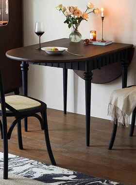 法复式古椭用可折叠方圆两实48289木餐圆桌椅组合小户型家用伸缩