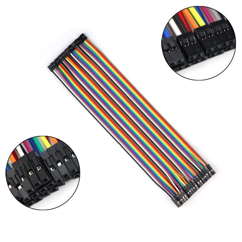 杜邦2.0mm间距40P 2.0转2.54间距双头杜邦双头彩色排线母对母20cm
