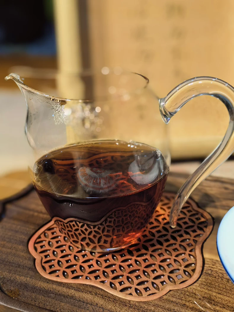 1999年中茶大口中大紅印普洱老茶熟茶357克一片 普洱茶 BUASHOP普洱老茶