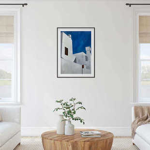 下午小众托里尼油画客厅系的清新 装饰画海洋圣岛治愈挂画玄关
