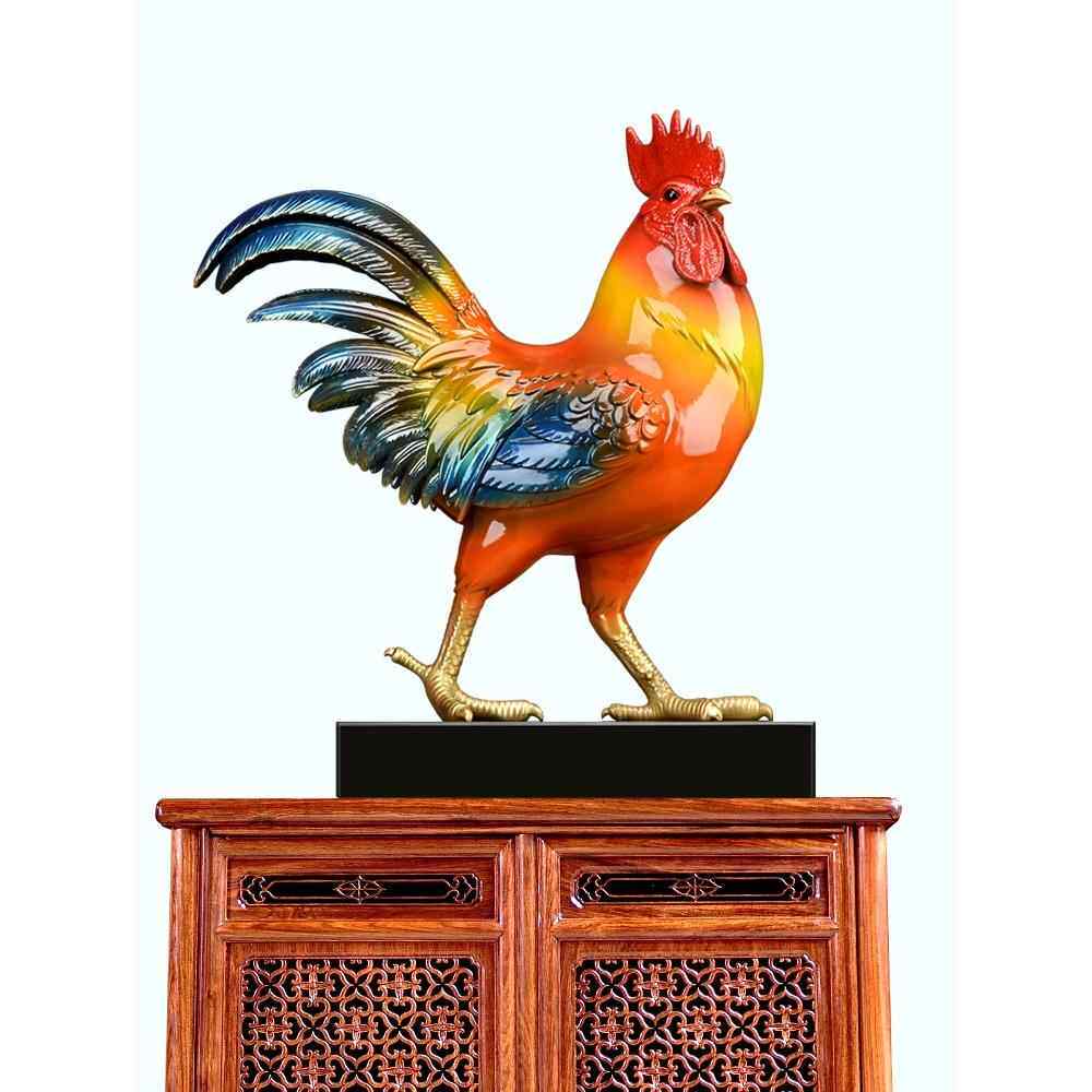 好运黄铜工艺品大公鸡铜装饰品中国客厅入口装饰品开幕礼品雕刻