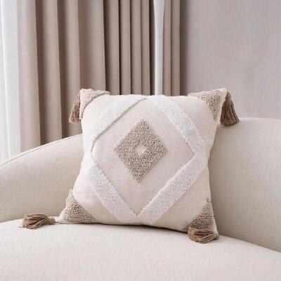 Cotton Linen Pillow Cover Boho Textured Throw Pillow Covers