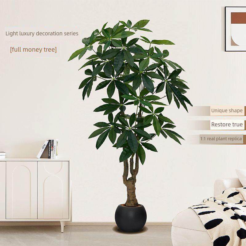彷真绿植发财树高端轻奢大型落地装饰摆件室内客厅彷生假植物盆景