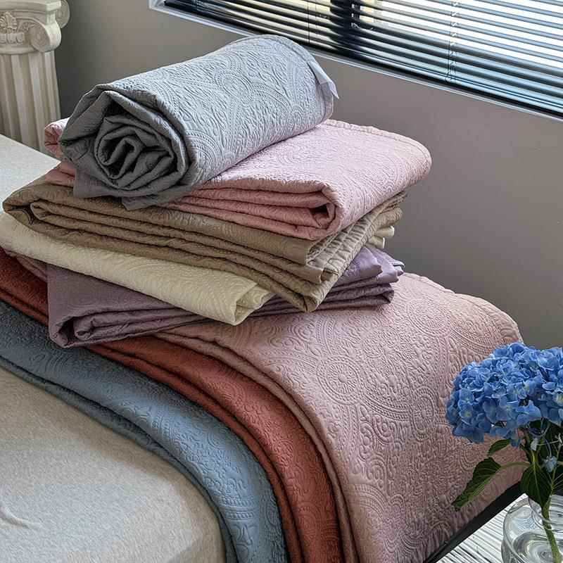 2棉05款欧式2复古床盖三NSF件套高温砂洗绗缝夹床新炕丝滑提花榻