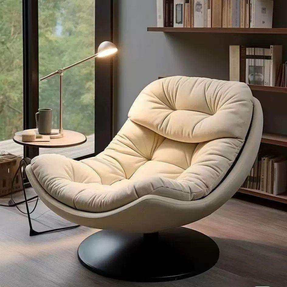 懒人沙发椅客厅设计师单人沙发椅可旋转意式轻奢书房阳台休闲躺椅