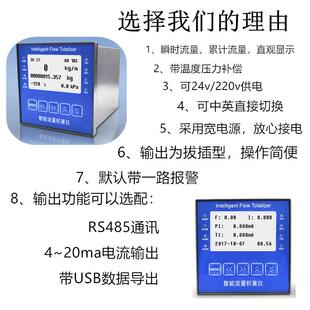 流量积算仪XSJ-M96*96可中英文切换带开关电源智能流量积算仪