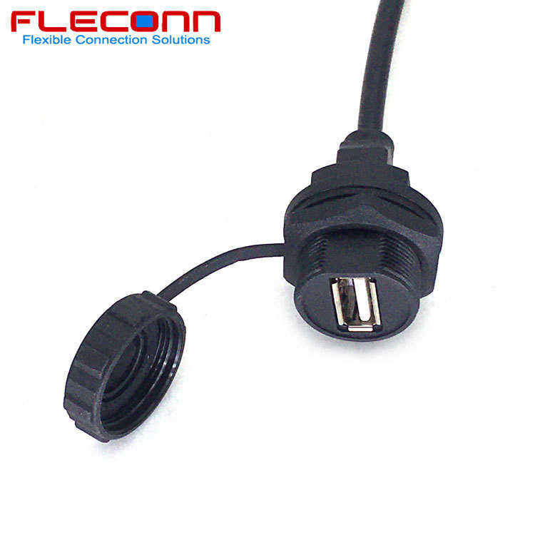 对usb2安装面板水线防防水 公延长线0usb.usb母连接线数据