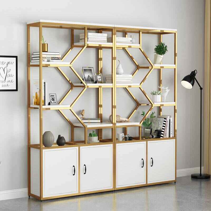 带书架货架化妆品理发店客厅艺餐厅铁架植物隔断玄关柜屏风展示架