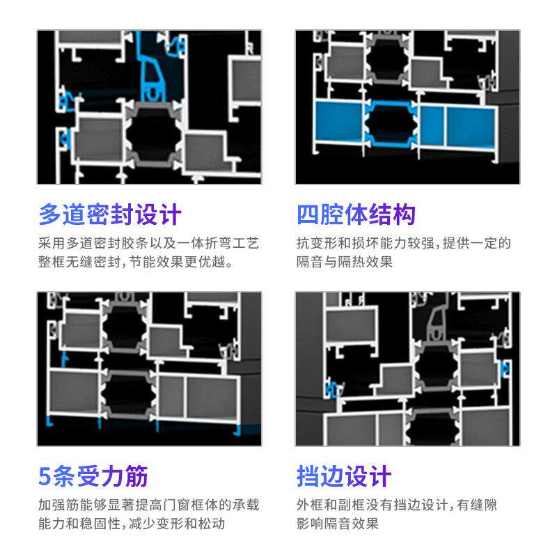 断桥铝门窗家装隔音落地系统窗别墅自建房封窗封阳台平开窗定做