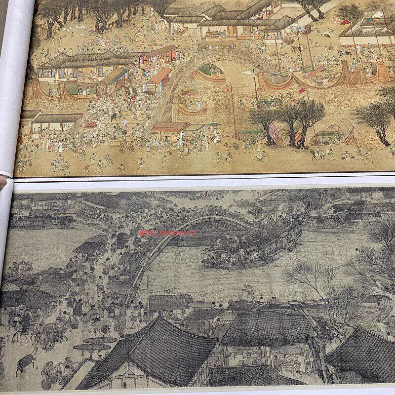 张择作国端 仇英 清制明上河图十大名画原高清6685896画微喷复装