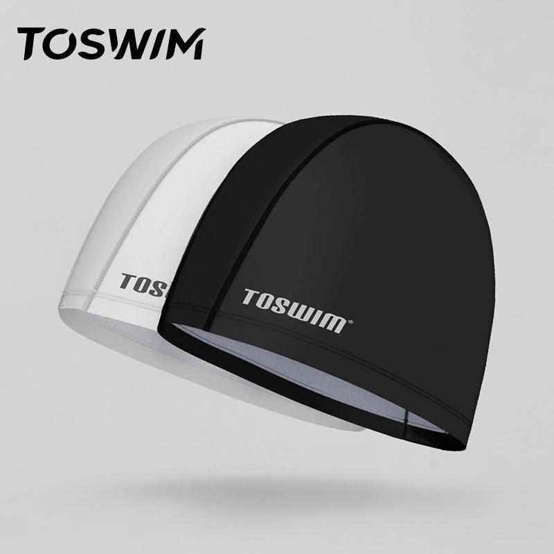 TOSWIM拓胜pu泳帽 男女成人长发舒适泳帽 不勒头护耳宽松游泳帽
