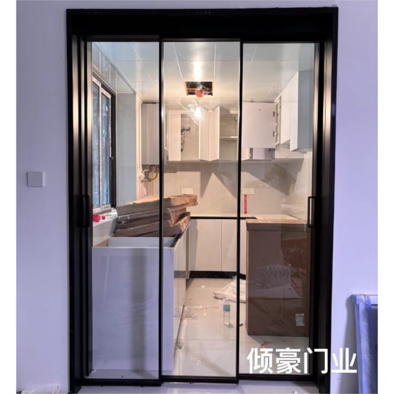 上海极窄边框阳台三四联动玻璃推拉门厨房客厅卫生间钛镁合金定制