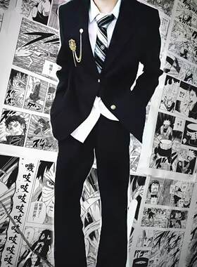 dk男生制服西装男套装日系学院风校供感学生毕业班服预备校服西服
