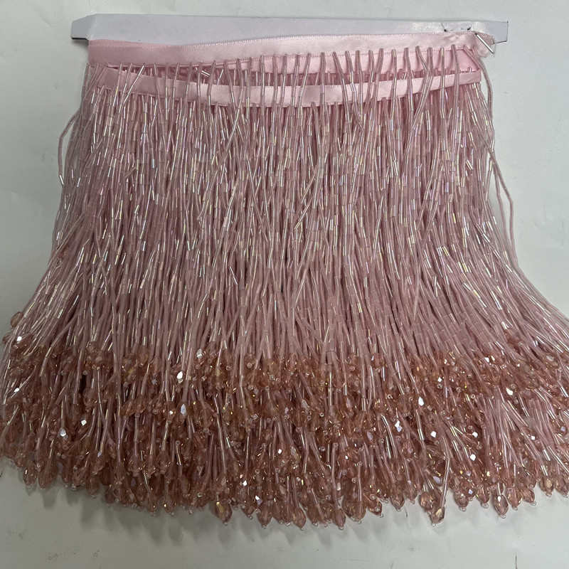 厂家直销重工水滴吊坠15公分管珠流苏花边 DIY手工材料 服饰配件