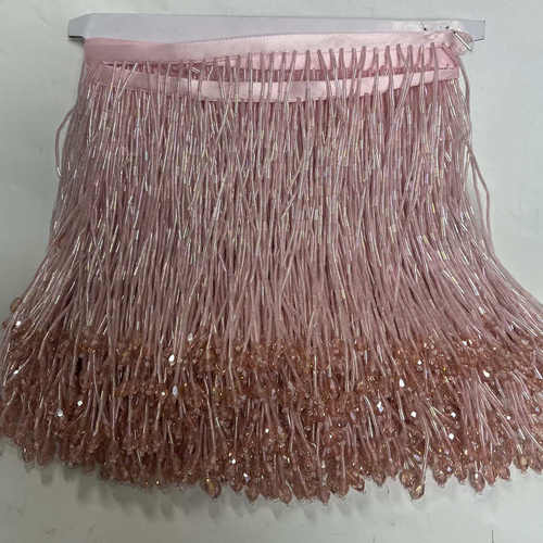 厂家直销重工水滴吊坠15公分管珠流苏花边 DIY手工材料 服饰配件
