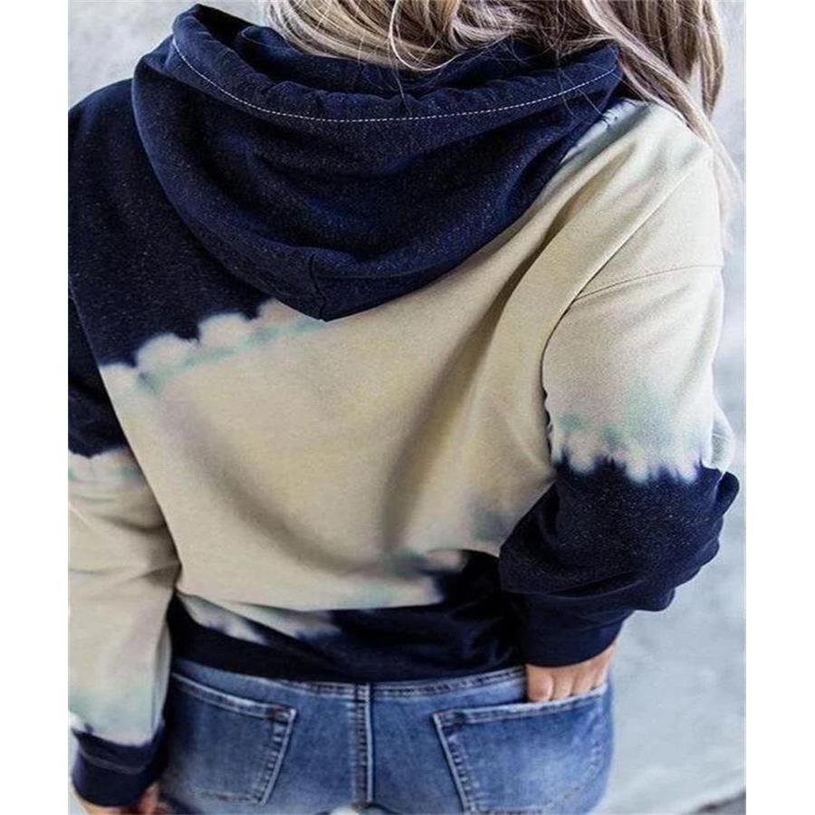 Womens Gradient Hooded Sweatshirt British Style Long Sleeve