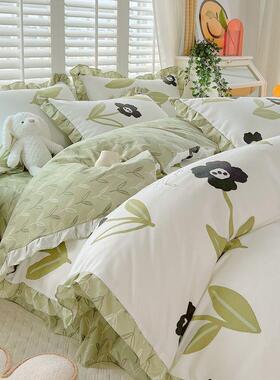 5秋冬四K季纯加厚亲肤棉1四件套韩版床床裙被套atx7BQrG学生宿舍