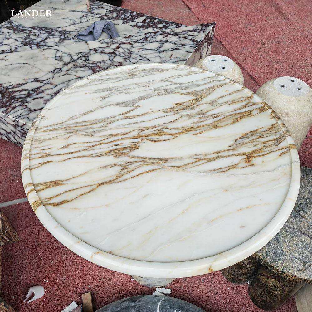 鱼肚金墩墩圆桌边几大理石下午茶精致软装搭配客厅卧室沙发角几