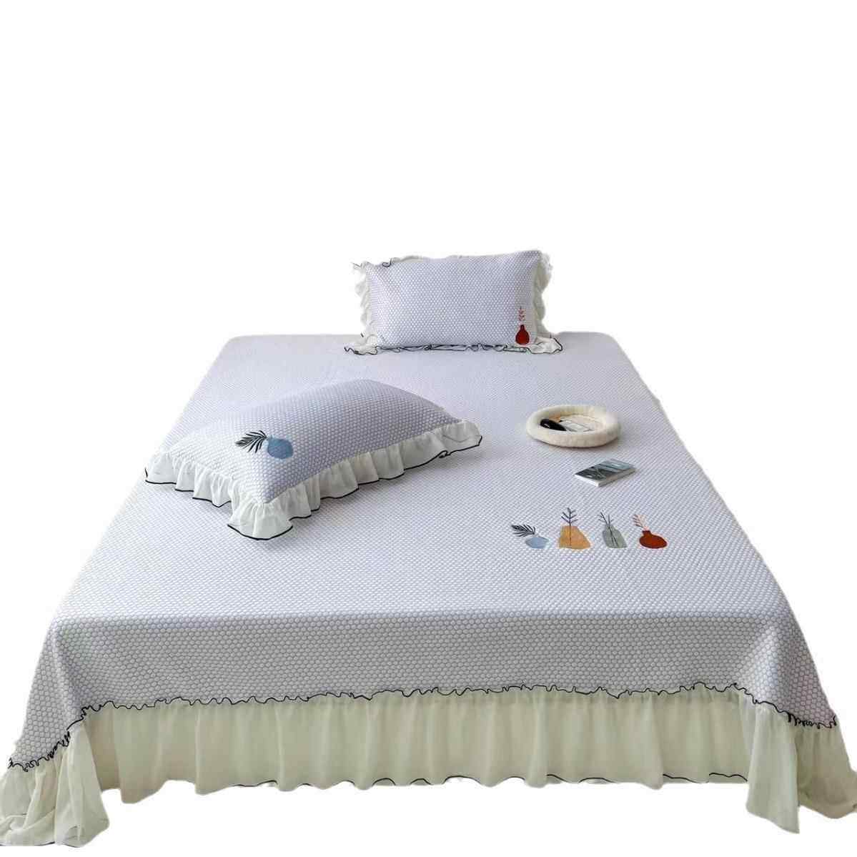 黑科技超速冷感凉豆豆凉席三件套可折叠机洗床裙床笠款冰丝空调席