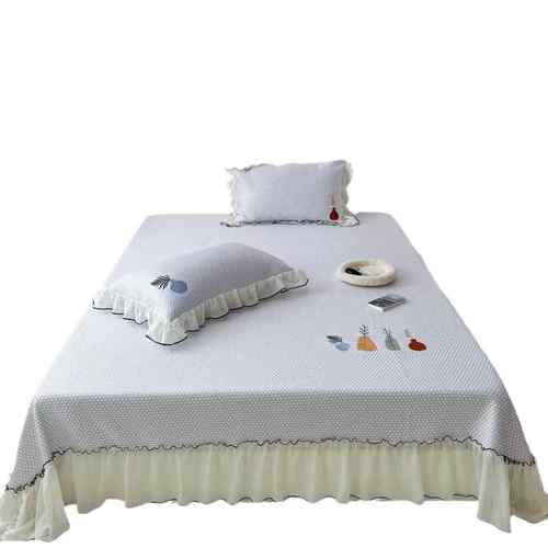 黑科技超速冷感凉豆豆凉席三件套可折叠机洗床裙床笠款冰丝空调席