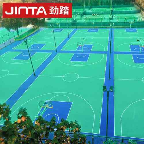 劲悬浮跑地板幼儿园室踏体外拼TJI装地板篮球场地胶操场育道防滑