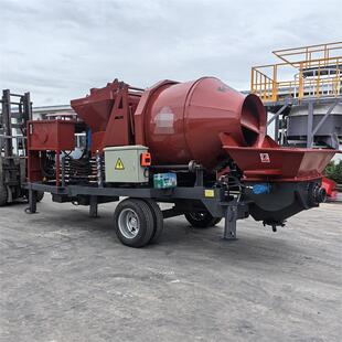 细石混凝土搅拌一体30柴油拖泵一体机小型二次构造柱搅拌泵