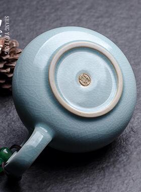 111V汝窑 泡茶壶 家用小茶壶陶瓷功夫茶具汝瓷单壶西施一人喝冲茶