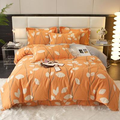 正品冬全棉磨毛四件套加厚100纯棉床用品季暖床单被套保床笠三件