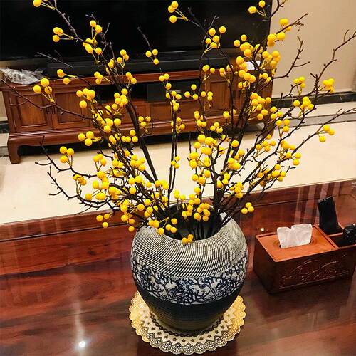 新中式高档角几摆件花瓶中式入户玄关客厅插花轻奢沙发高端装饰品