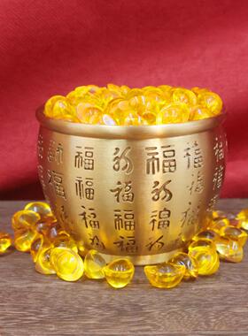 2026黄铜拉丝工艺红冲小字百福缸小字百福本色黑色家居创意文化摆