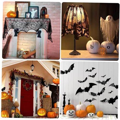 .Halloween Decoration Spider Web Tablecloth Table Flag Hallo