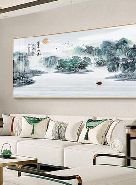网红厅装景饰画中式山背水画大幅沙发墙挂画客办公新室高端大厅墙