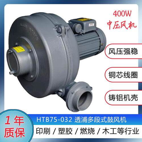 升圆HTB75-032中压鼓风机送风除尘用400W大风量工业多段式铝风机