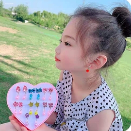 极速韩国公主可爱儿童假耳环耳夹式无耳洞耳坠个性女童拍照走秀大